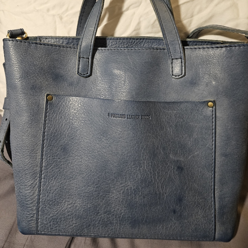 Portland Leather Goods Medium Crossbody Tote - Storm